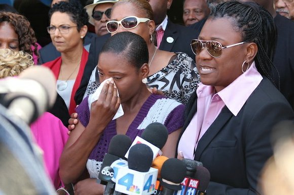 The family of a woman who was captured on video being beaten by a police officer on a California freeway ... The family of a woman who was captured on video being beaten by a police officer on a California freeway ...