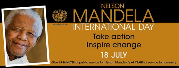 "Mr Mandela has spent 67 years making the world a better place. We're asking you for 67 minutes." "Mr Mandela has spent 67 years making the world a better place. We're asking you for 67 minutes."
