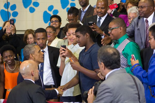 The town hall for the White House's "My Brother's Keeper" initiative held at Walker Jones Education Center on Monday, July 21.
