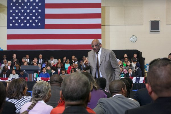 The town hall for the White House's "My Brother's Keeper" initiative was held at Walker Jones Education Center on Monday, July 21.