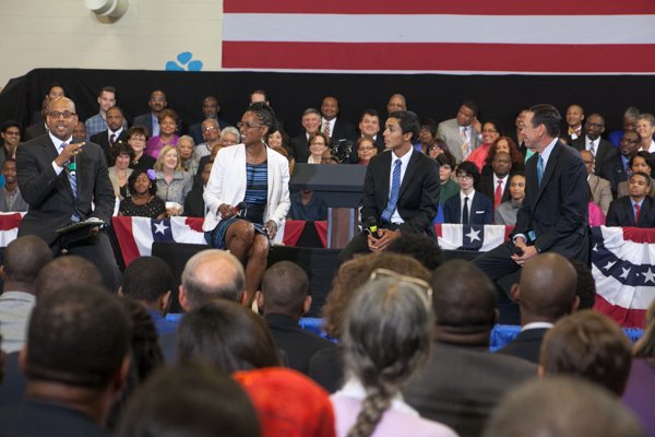 The town hall for the White House's "My Brother's Keeper" initiative was held at Walker Jones Education Center on Monday, July 21.