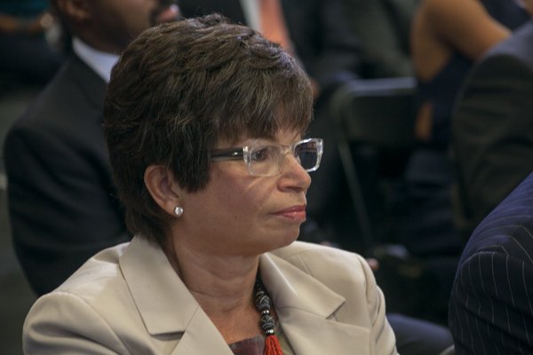 Senior advisor to the President, Valerie Jarrett attended the town hall for the White House's "My Brother's Keeper" initiative held at Walker Jones Education Center on Monday, July 21.