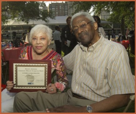 Candie Collins (Harlem Hospital Center auxiliary and Marjorie Matthews Community Advocate honoree), with husband, Ed Collins