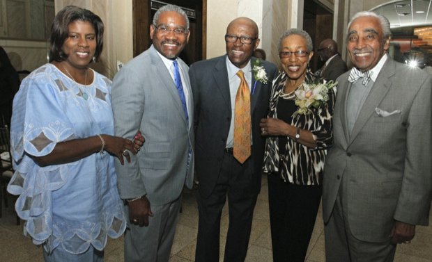 Revered elder statesman Ed Towns celebrates his 80th birthday, along with friends like Reps. Charles Rangel and Greg Meeks. Retired Rep. Ed Towns celebrated his 80th birthday last week with his family. (Lem Peterkin photo)