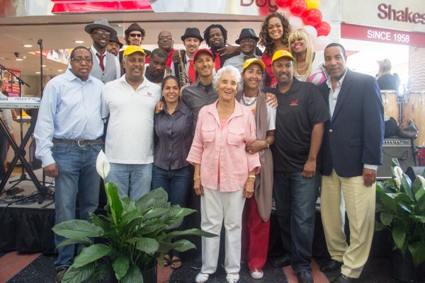 Ben's Chili Bowl family members and friends at the opening of the restaurant's new location at National Airport in Arlington, Va., on Wed., July 23.