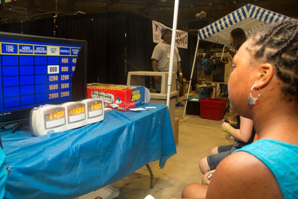 Madison Poole playing Jeopardy during the Thingamajig Conference hosted by the YMCA of Metropolitan Washington at Show Place Arena in Upper Marlboro, Md., on Thurs., July 24.