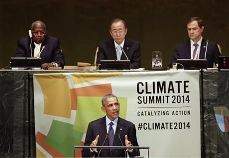 UNITED NATIONS (AP) — In the first international test for his climate-change strategy, President Barack Obama pressed world leaders Tuesday ... UNITED NATIONS (AP) — In the first international test for his climate-change strategy, President Barack Obama pressed world leaders Tuesday ...