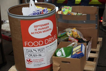 On Tuesday, September 30, 2014, at each of the Maryland Food Bank's three facilities, representatives from the Maryland State Police ... On Tuesday, September 30, 2014, at each of the Maryland Food Bank's three facilities, representatives from the Maryland State Police ...