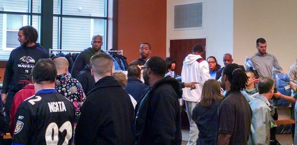 The Baltimore Ravens and the Lady Ravens Association teamed up for the 11th annual Ravens Coat Giveaway at the Helping ... The Baltimore Ravens and the Lady Ravens Association teamed up for the 11th annual Ravens Coat Giveaway at the Helping ...