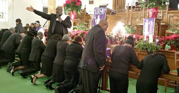 Congregants in African American churches across the country wore black to Sunday services and prayed over the men in attendance ... Congregants in African American churches across the country wore black to Sunday services and prayed over the men in attendance ...