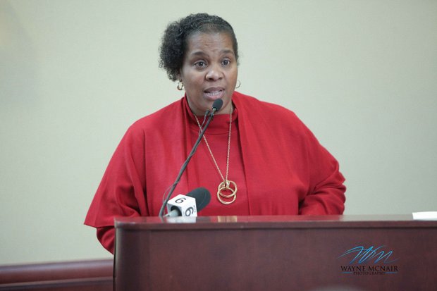 Dr. Tammy Range Alexander speaks at 2nd annual Community Unity Jazz Brunch for Martin Luther King Day Saturday at the Presence St. Joseph Medical Center Banquet Hall in Joliet.