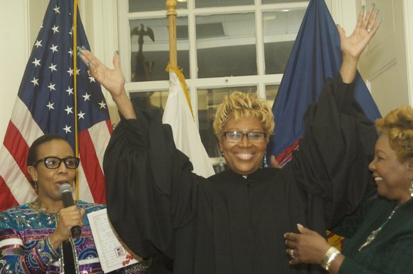 Judge Evelyn J. Laporte was sworn in as a justice of the Supreme Court of the state of New York. Judge Evelyn J. Laporte was sworn in as a justice of the Supreme Court of the state of New York.