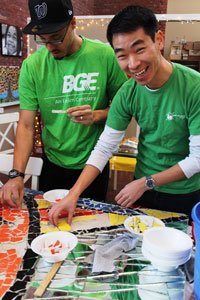 BGE employees volunteering on MLK Day 2015.