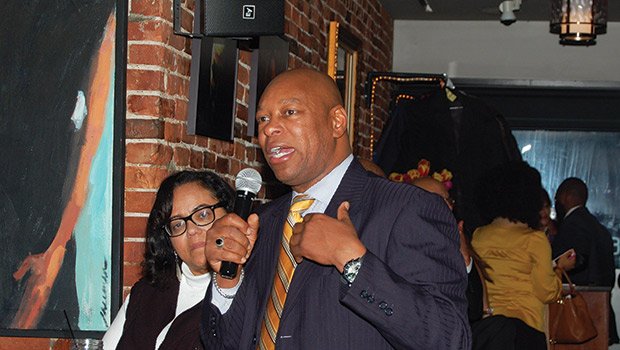 Darryl Settles Addresses Audience at the DCBK sponsored BHM Politicel Panel
