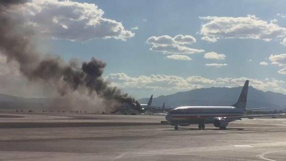 A British Airways flight caught fire on the runway at the Las Vegas airport Tuesday, sending 13 people to local ... A British Airways flight caught fire on the runway at the Las Vegas airport Tuesday, sending 13 people to local ...