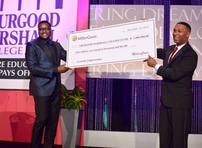MillerCoors, founding corporate sponsor of the Thurgood Marshall College Fund, recently presented the organization with a $1.2 million donation to ... MillerCoors, founding corporate sponsor of the Thurgood Marshall College Fund, recently presented the organization with a $1.2 million donation to ...
