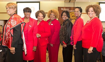 New Jersey Garden City Charter Members of Delta Sigma Theta Sorority, Inc. attend in large numbers. Pictured from left to right: Julie Peterson, Lorene Moore, Faye Reese Clark, Lizziel Sullivan, Ernestine Simpson, Audreen Pittman, and Andrea Austin-Brundage.