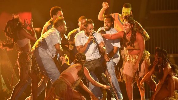 During Monday night’s show, the rapper took home five Grammys, and also put on a show many called “unapologetically black.” During Monday night’s show, the rapper took home five Grammys, and also put on a show many called “unapologetically black.”