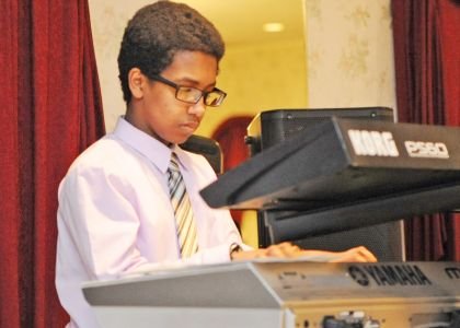 Stephen Malloy plays keyboard at Afternoon of Jazz Celebration.