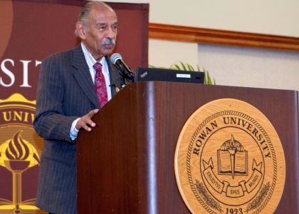 Keynote speaker, Congressman John James Conyers, Jr. addressing the crowd at the Rowan University Africana Studies 11th Annual Rosa Parks Luncheon.