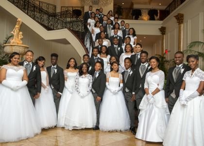 Alpha Kappa Alpha Sorority, Inc., Theta Pi Omega Chapter 2016 Cotillion - 2016 Debutantes with their Escorts at the Alpha Kappa Alpha Sorority, Inc., Theta Pi Omega Chapter "So This is Love, A Pink & Green Fantasy Garden Wedding" Fourteenth Biennial Debutante Ball at The Merion in Cinnaminson, NJ.