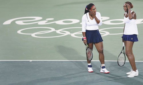 Serena and Venus Williams never had lost an Olympic doubles match until Sunday night. Serena and Venus Williams never had lost an Olympic doubles match until Sunday night.