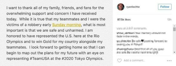 Olympic medalist Ryan Lochte and three other US swimmers were safe and cooperating with police Sunday after being robbed at ... Olympic medalist Ryan Lochte and three other US swimmers were safe and cooperating with police Sunday after being robbed at ...