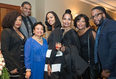 Tiffany and Brian Grandison, Gwen Devra, Jasmine Haynes, Loretta Winters (Honoree), Latanya Nelson, Kenneth Scott.