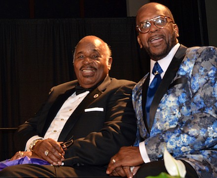 Keeping it rolling…
The toast masters for the gala were the Rev. Roger Brown (right) and Dr. Edward Parker. (Photo: Tyrone P. Easley)