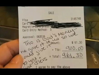 A server and bartender at a restaurant in Phoenix, Arizona, got a shocking -- but pleasant -- surprise from a ... A server and bartender at a restaurant in Phoenix, Arizona, got a shocking -- but pleasant -- surprise from a ...