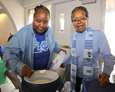 Members of Zeta Phi Beta Sorority, Inc. at the "Ice Cream Mold and Disher" - Alfred Craile station.
-- Photo by April A. Ward