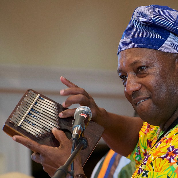 Ekpe Abioto plays the kalimba, which was one of Maurice White's favorite traditional African instruments. (Photo: Karanja A. Ajanaku)