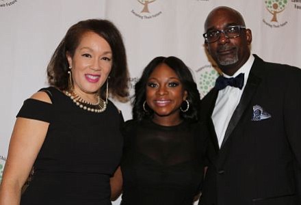 Pictured Left to Right: Lawnside Education Foundation, Inc. 2016-17 Board of Trustee President, Dr. Sandra G. Strothers; Naturi Naughton and Lawnside School District Superintendent, Dr. Ronn Johnson. -- Photo by April A. Ward