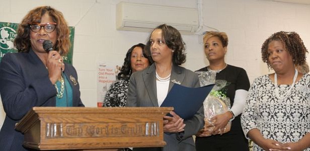 Evelyn Leverett, Winslow Township Committee Member presented a proclamation from the Winslow Township to the members of the Women's Issues Committee for The South Jersey (NJ) Chapter of The Links Incorporated. -- -- Photo by April A. Ward