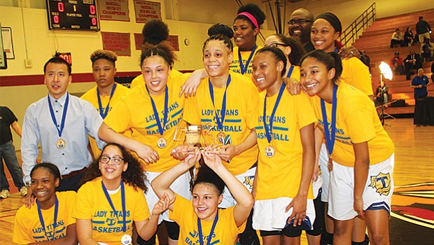 The New Mission High School girls basketball team and the Brighton High boys basketball team are city league champions on Thursday, Feb. 23 at Madison Park. New Mission defeated Fenway 55-50 and Brighton beat TechBoston 76-64. City Councilor Tito Jackson was on hand to celebrate. Both teams and several others in the BPS are competing in the state tournament round as we go to press this week