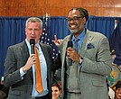 Mayor Bill de Blasio and Councilman Robert Cornegy