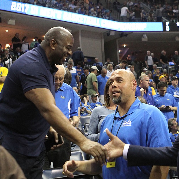 Celebrity sighting Magic Johnson and Grant Hill were in attendance at the game.