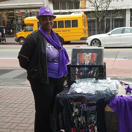 Prince fan on 125th Street in Harlem