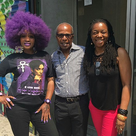 (l to r) Caran Menadry, Billy Mitchell of the Apollo Theater and AmNews Editor Nayaba Arinde