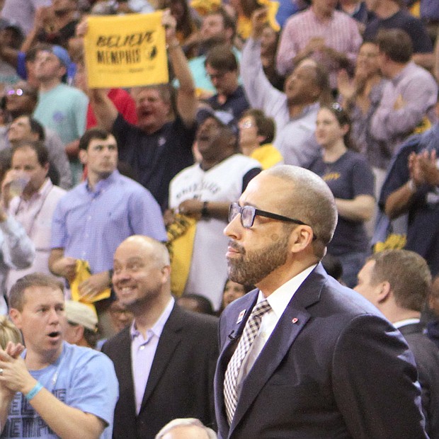 Grizz fans appreciated the way Head Coach David Fizdale stood up for his players after the Game 2 loss and they let him know it as soon as he walked onto the FedExForum Court. (Photo: Warren Roseborough)