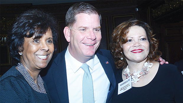 (l-r) Dani Monroe, CDO, Partners HealthCare MWPC, Mayor Walsh, and Board President Gail Jackson-Blount