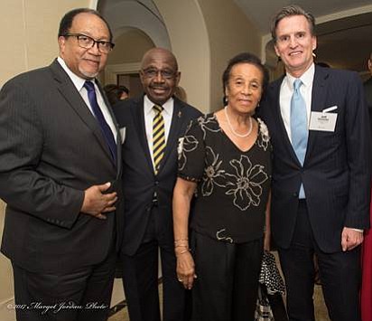 Dr. Benjamin Chavis, Jr., NNPA President/CEO, Karl and Faye Rodney of The NY Carib News, and Jeff Gennette, Macy’s President and Chief Executive Officer.