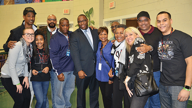 RCC staff and Reggie Lewis Center supporters at the New Balance Indoor Grand Prix, which was held at the Reggie Lewis Center on January 28.