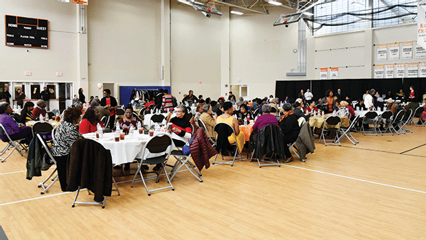 On Nov. 18, the Sensational Seniors packed the Reggie Lewis Center’s gym for the annual Thanksgiving Luncheon, where the seniors are treated to a full Thanksgiving meal, served by RCC staff and students.