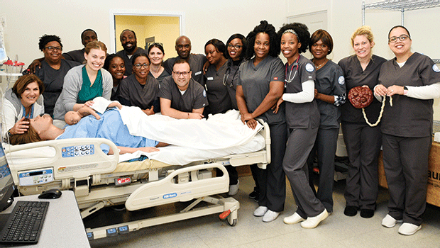 Students in RCC’s nursing program receive hands-on instruction using simulation equipment purchased with the Massachusetts Skill Capital Grant, awarded by the Baker Administration. This top-of-the-line equipment will be moved to the new Allied Health Suite and augmented by additional new simulation equipment.