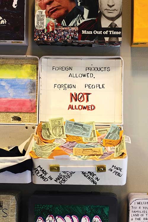 Students, artists and community members created over 400 hand-painted suitcases for Nora Valdez’s “Immigration Nation” exhibit at Urbano Project. On ... Students, artists and community members created over 400 hand-painted suitcases for Nora Valdez’s “Immigration Nation” exhibit at Urbano Project. On ...