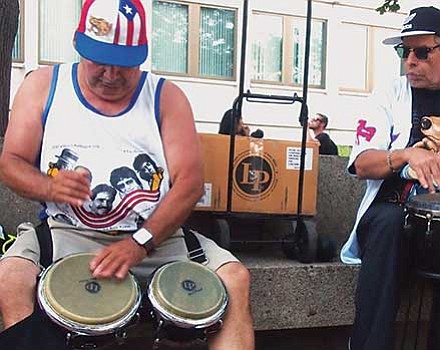 Drummers Rafael Negron and Raoul Garcia