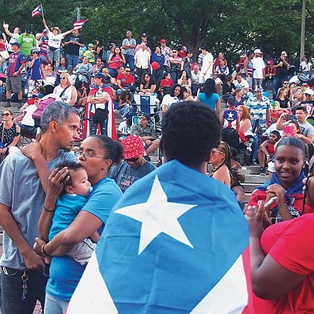 Puerto Rican pride in City Hall Plaza.