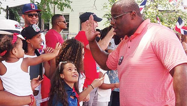 City Councilor Tito Jackson at the Dominican Festival parade.