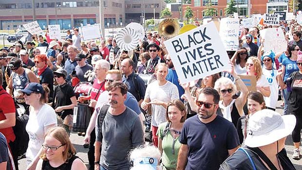 Residents of Boston, as well as nearby towns and states, joined Saturday’s Fight Supremacy march. Organizers estimate the march drew 15,000 people.